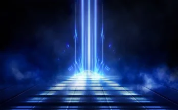 A dimly lit tunnel featuring blue lights and smoke, evoking a mysterious ambiance related to zryly.com cybersecurity.