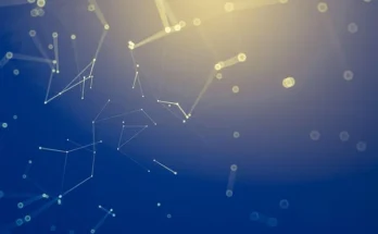 Abstract background featuring interconnected lines and dots, representing digital connectivity in fintech. Fintechzoom .com