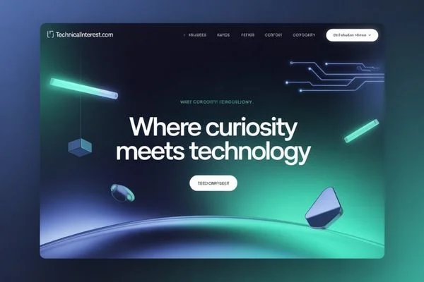 Screenshot of Technicalinterest.com homepage showing technology learning resources and tutorials.